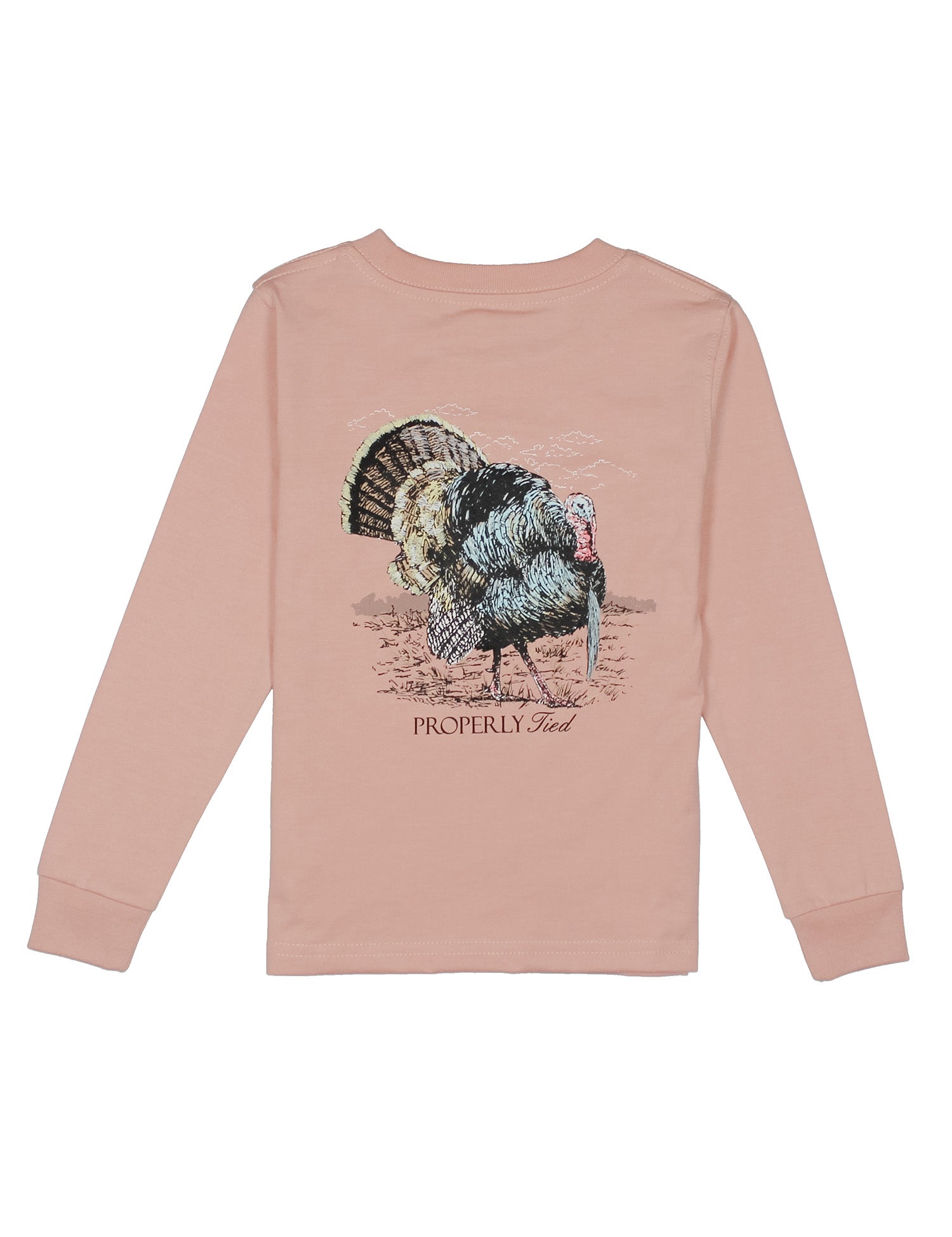 Properly Tied Gobbler Long Sleeve Tee - Peach