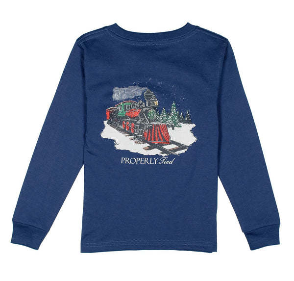 Polar Express Long Sleeve Tee - River Blue