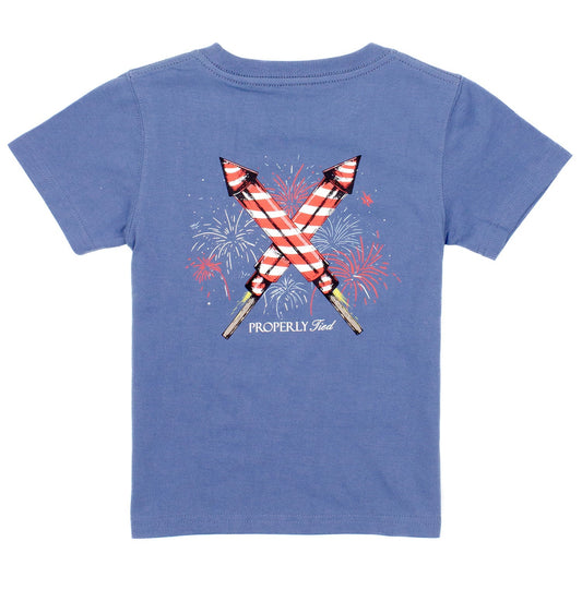 Properly Tied Firecracker Short Sleeve Tee- Space Blue