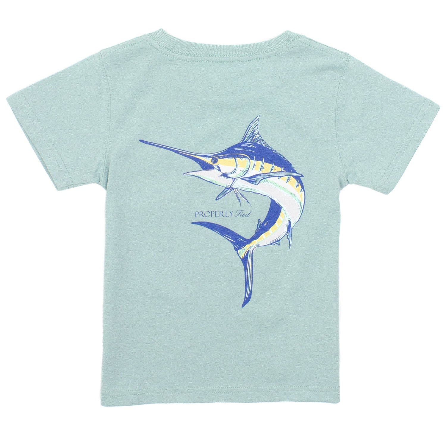 Properly Tied Blue Marlin Short Sleeve Tee- Marine Mist