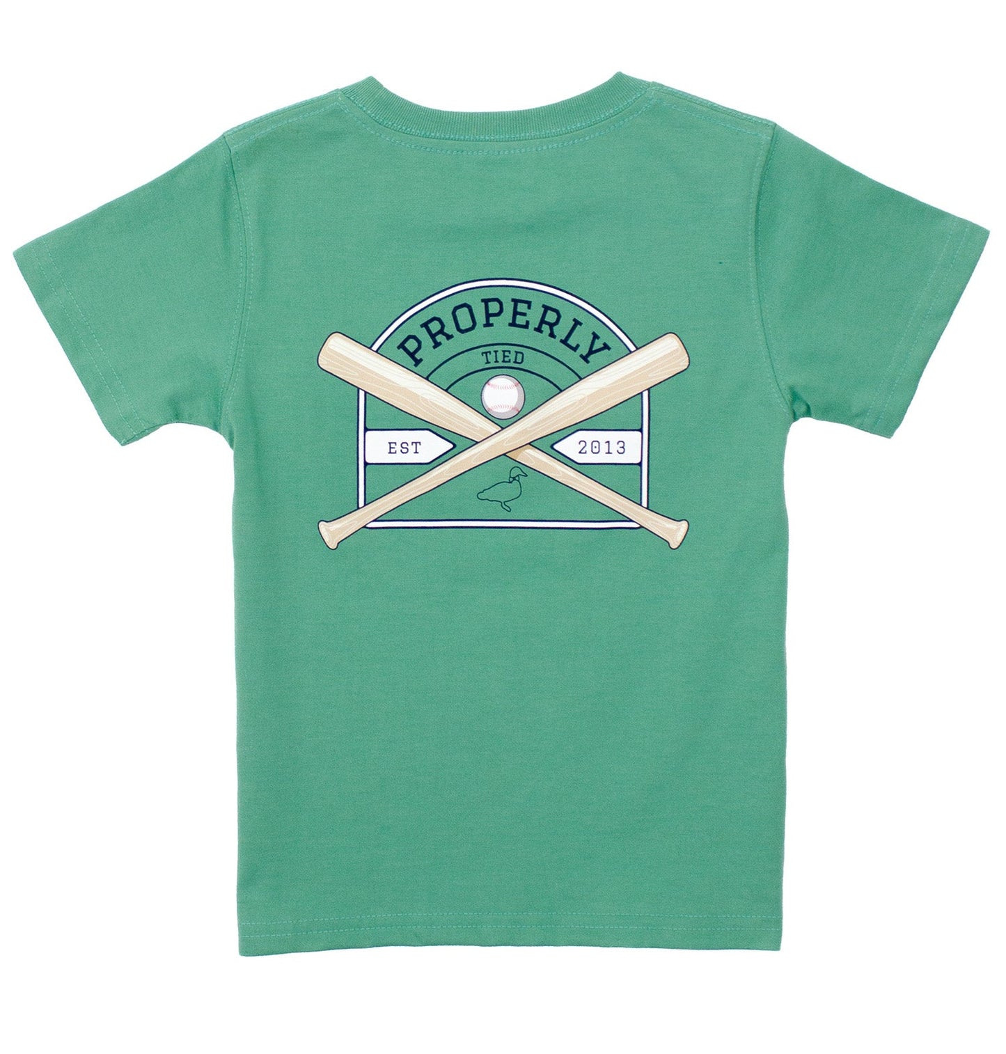Properly Tied Baseball Shield Short Sleeve Tee- Ivy