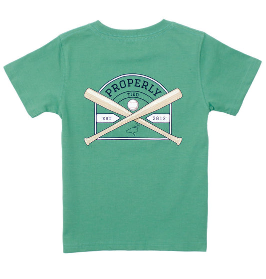 Properly Tied Baseball Shield Short Sleeve Tee- Ivy