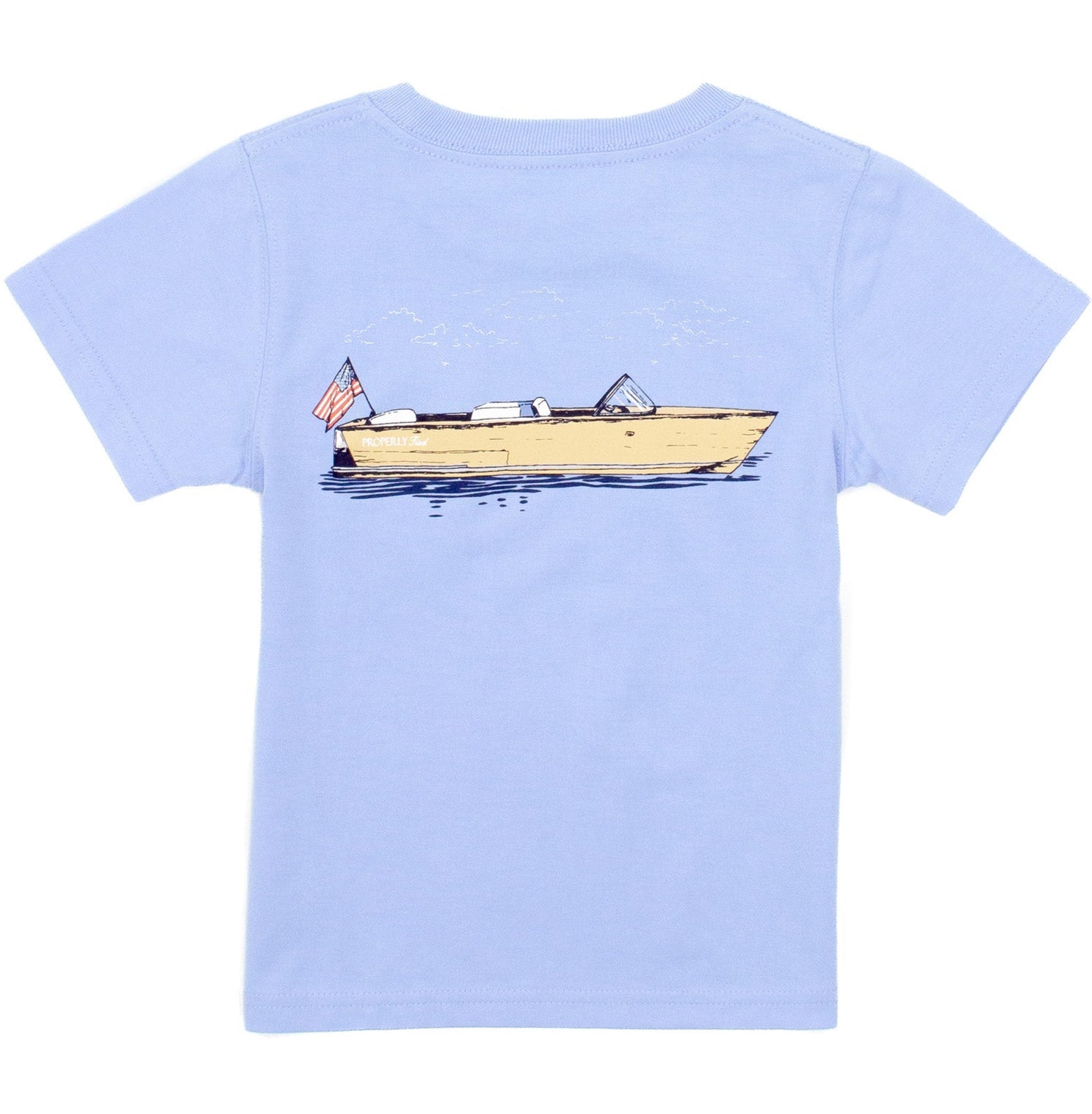 Properly Tied Boating Tradition Short Sleeve Tee- Light Blue