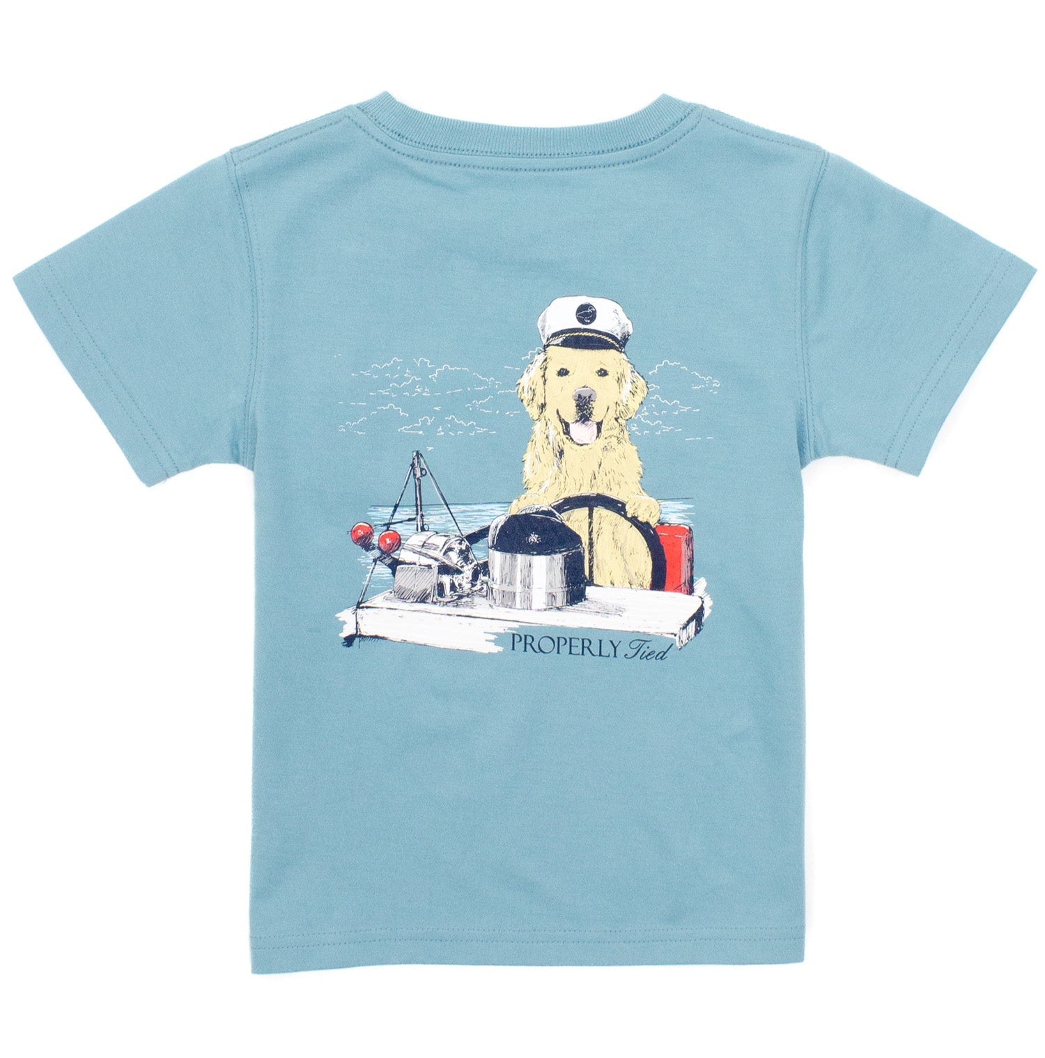 Properly Tied Golden Captain Short Sleeve Tee- Coastal Sky