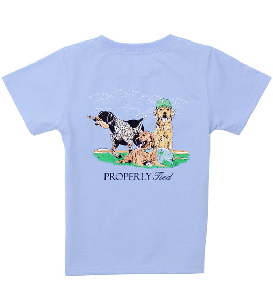 Properly Tied Diamond Dogs Short Sleeve Tee- Light Blue
