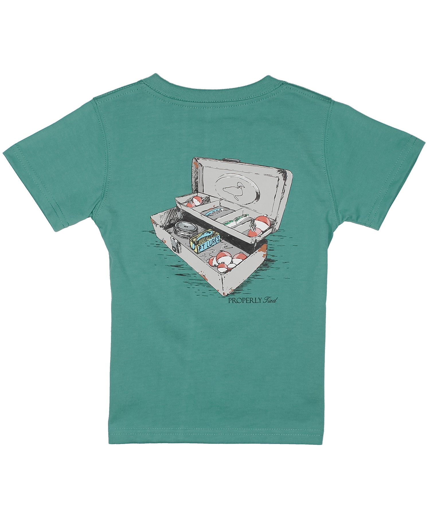 Properly Tied Tackle Box Short Sleeve Tee- Teal