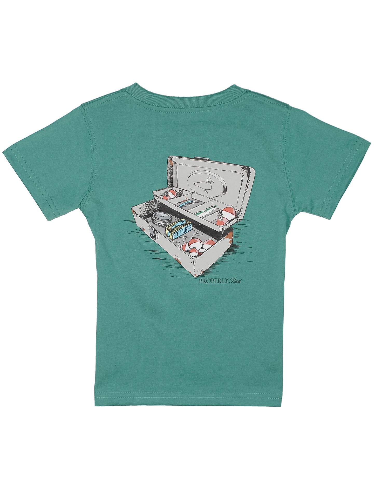 Properly Tied Tackle Box Short Sleeve Tee- Teal