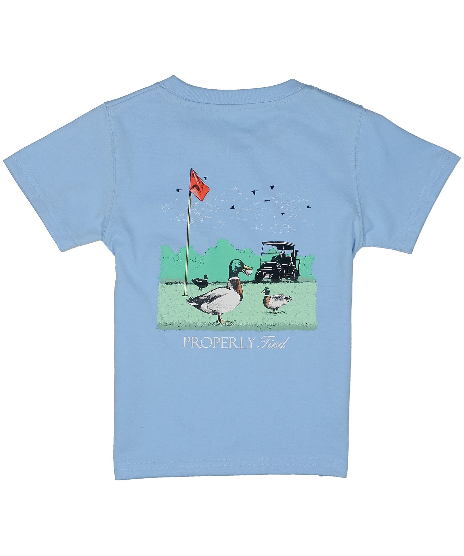 Properly Tied Fowl Play Short Sleeve Tee- Light Blue