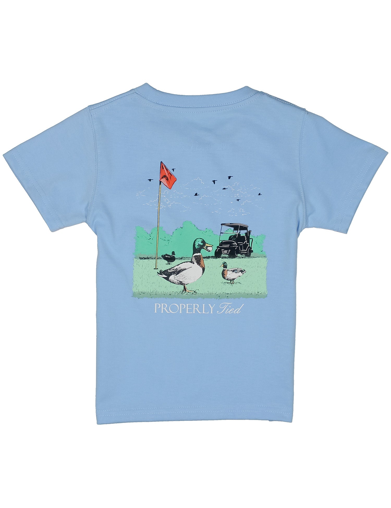 Properly Tied Fowl Play Short Sleeve Tee- Light Blue