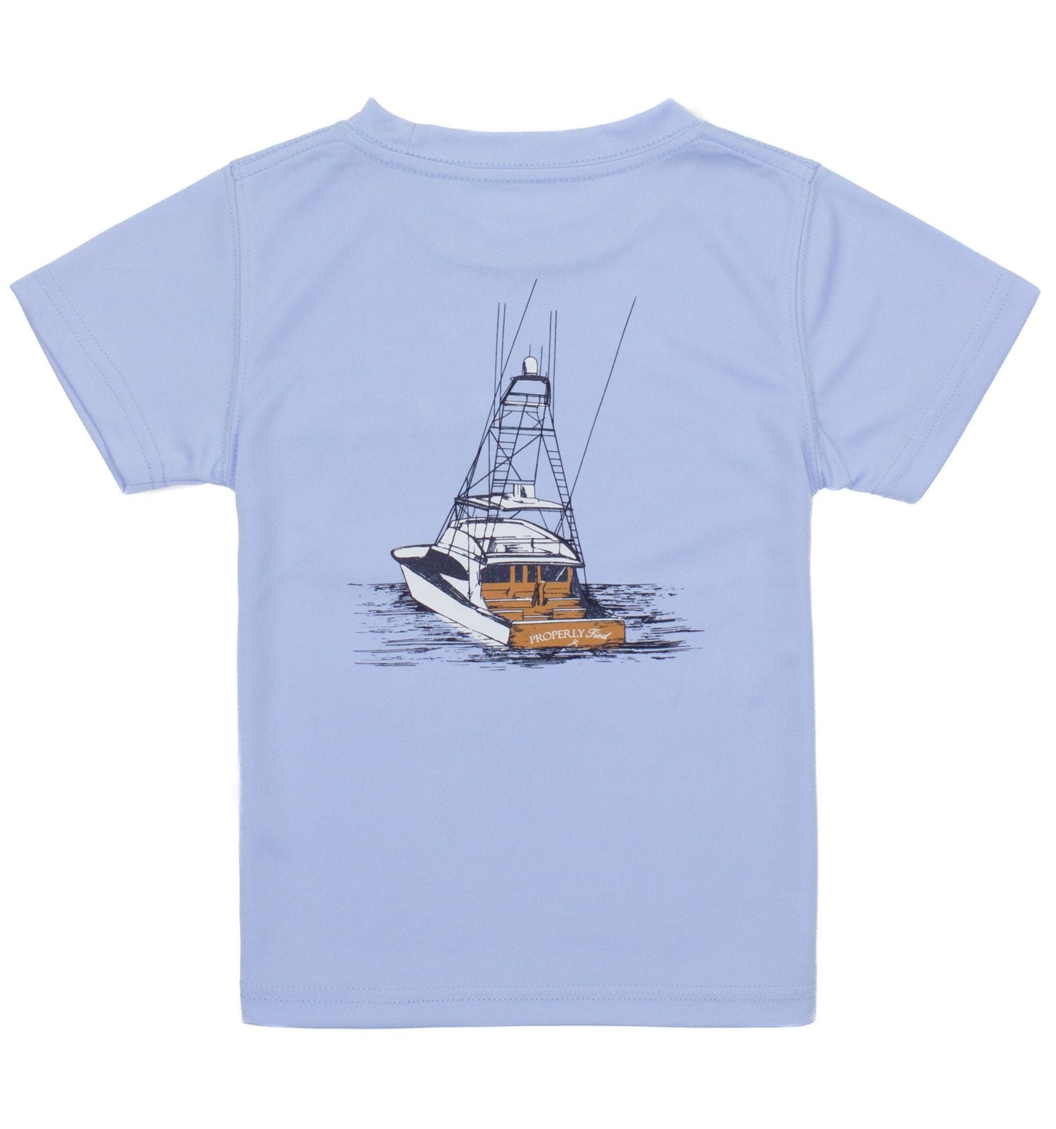 Properly Tied Deep Waters Short Sleeve Performance Tee- Light Blue