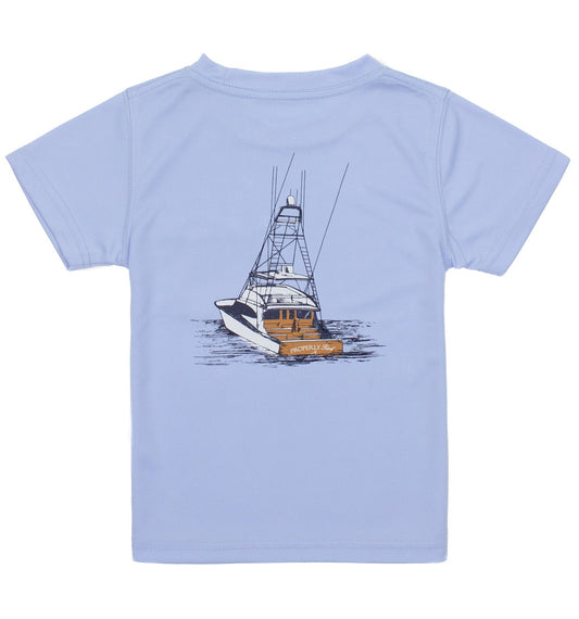 Properly Tied Deep Waters Short Sleeve Performance Tee- Light Blue