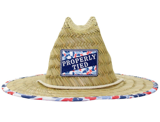 Properly Tied Cabo Straw Hat- Americana Camo