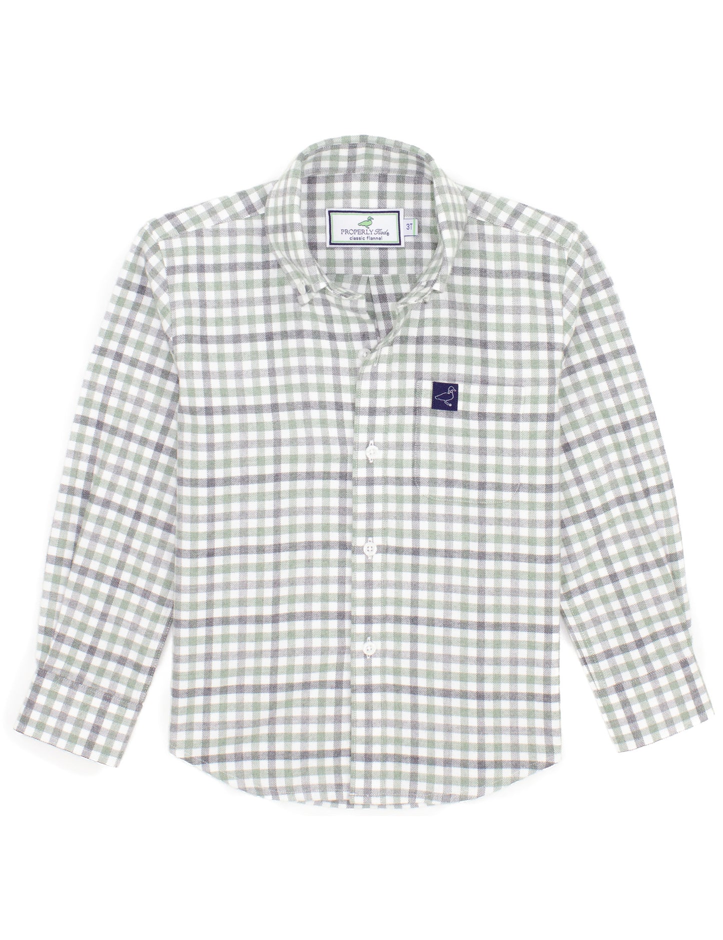 Properly Tied Boy's Classic Flannel- Grassland