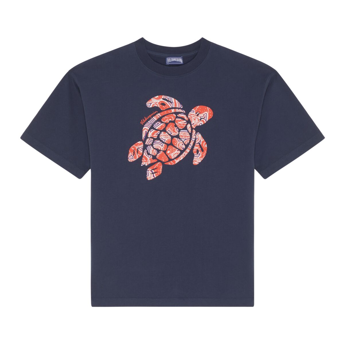 Blue Big Turtle Cotton T-Shirt