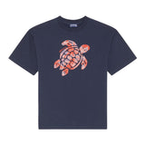 Blue Big Turtle Cotton T-Shirt