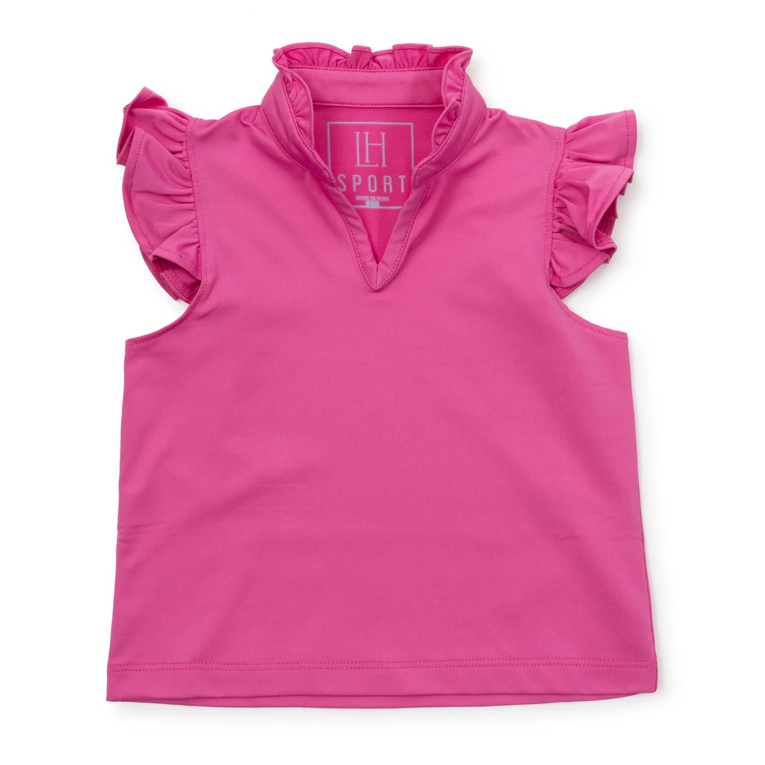 Lila and Hayes Ellie Girls' Sleeveless Performance Top- Hot Pink