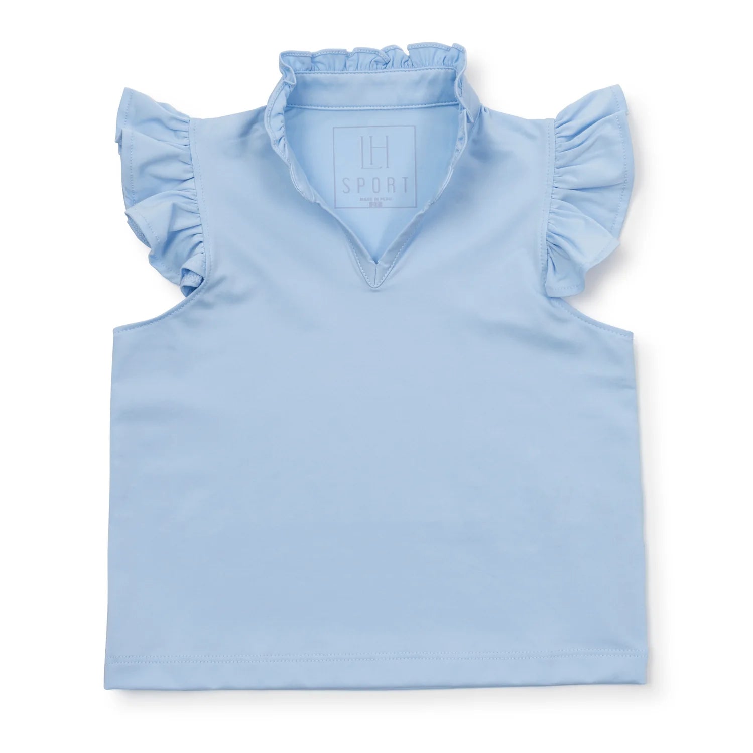 Lila and Hayes Ellie Girls' Sleeveless Performance Top- Light Blue