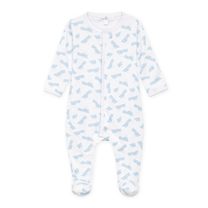 Magnolia Baby Choo Choo Train Print Footie