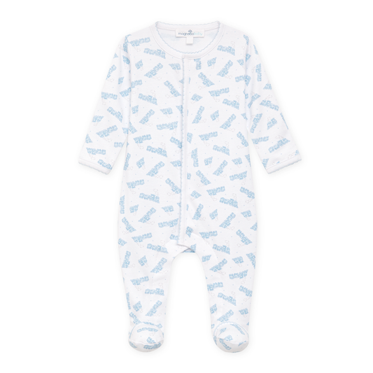 Magnolia Baby Choo Choo Train Print Footie