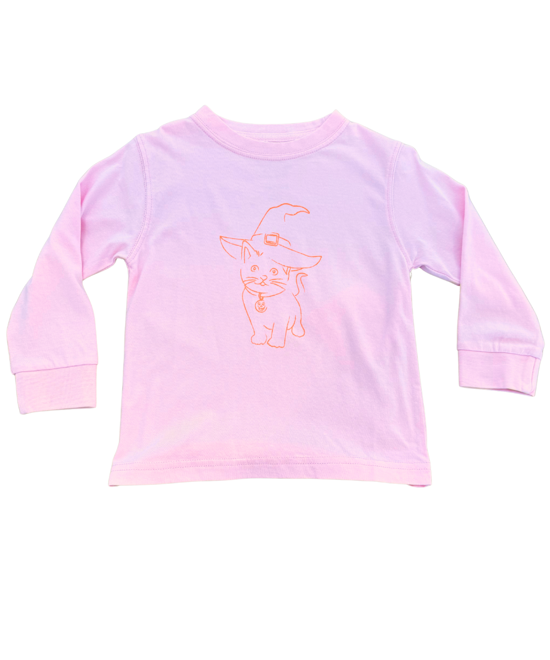 Mustard & Ketchup Children's Clothing Pink Halloween Cat Long Sleeve T-Shirt