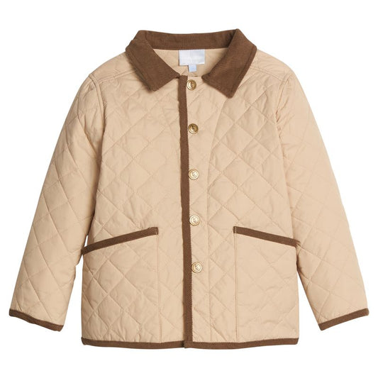 Little English Classic Quilted Jacket for children in  Khaki