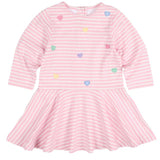 Florence Eiseman Stripe Knit Dress With Applique Hearts