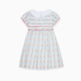 La Coqueta Ivory Rose Stripe Lana Girl Dress