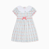 La Coqueta Ivory Rose Stripe Lana Girl Dress