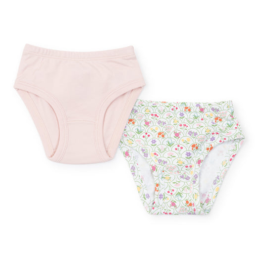 Lila and Hayes Lauren Girls' Underwear Set - Garden Floral And Light Pink
