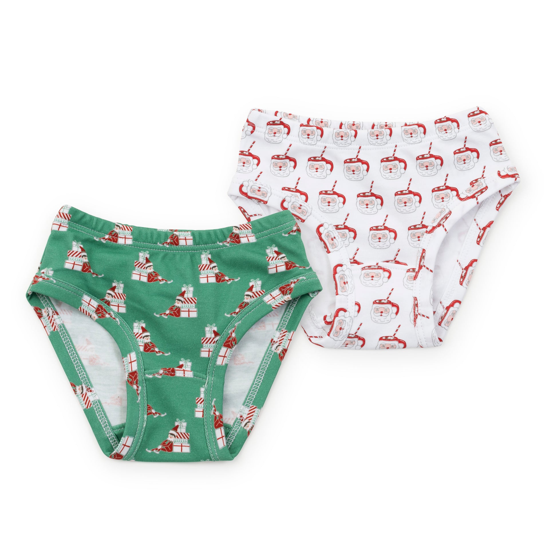 Lila and Hayes Lauren Girls' Underwear Set - Hot Cocoa Santa and Santa's Helper