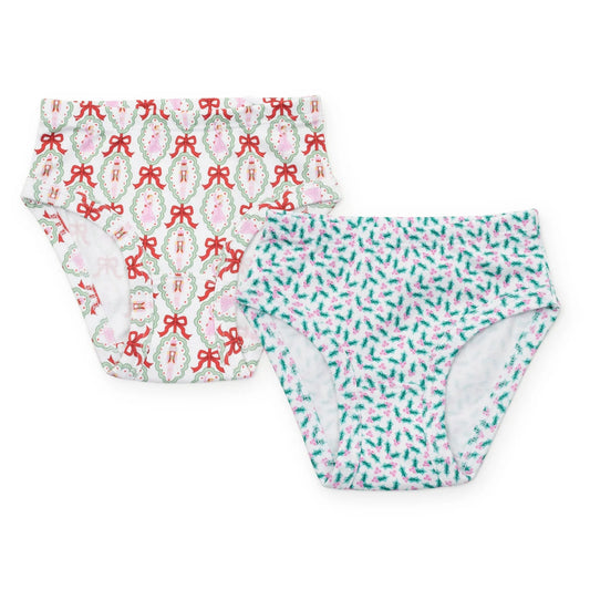 Lila and Hayes Lauren Lauren Girls' Underwear Set - Nutcracker Ballet & Holly Holiday