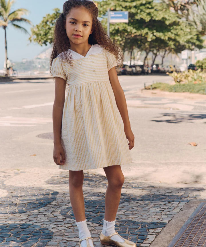 Lemon Stripe Liliana Girl Dress