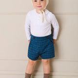 Pepa London Moreton Check Button Detail Bloomers in Navy
