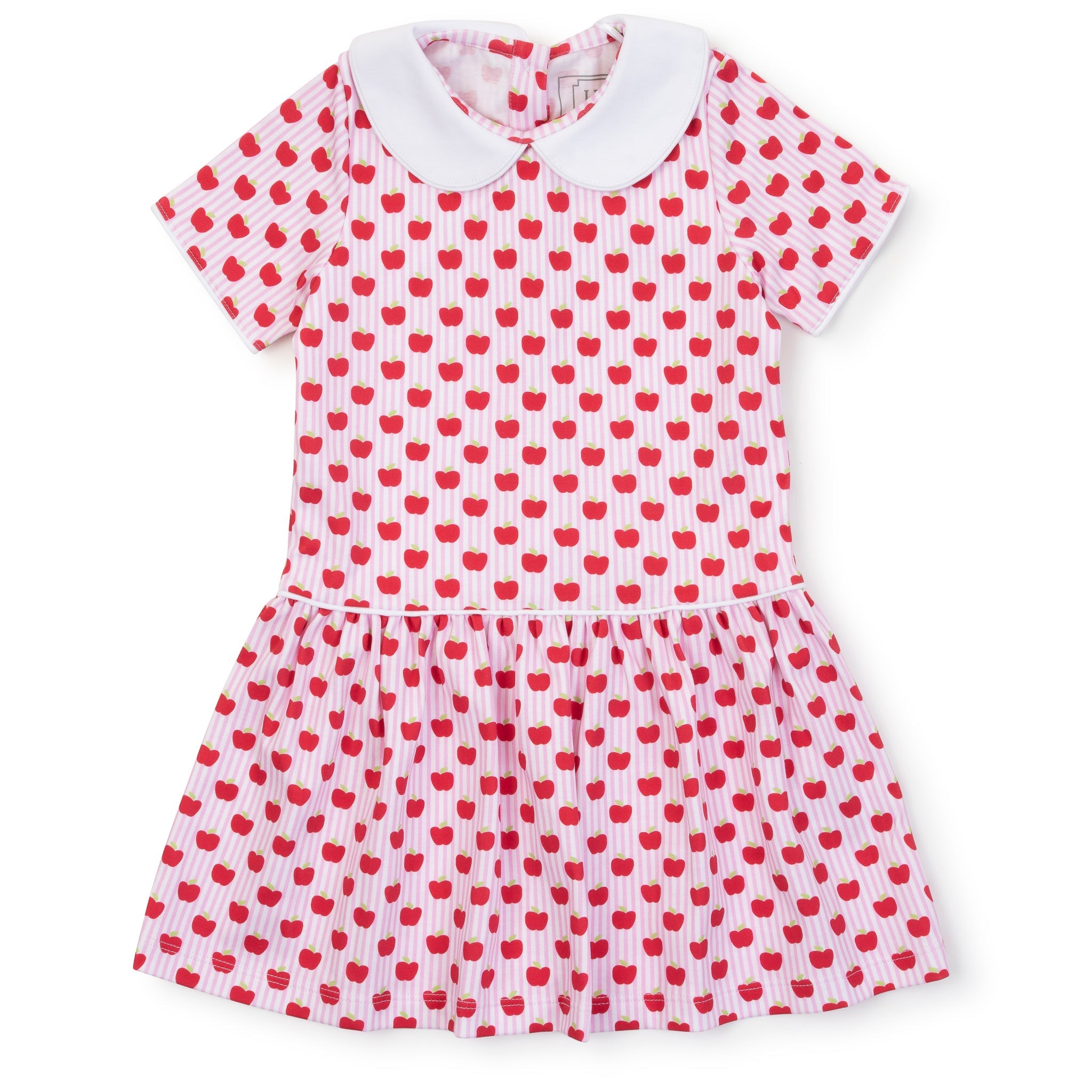Lila and Hayes Libby Girls' Dress - Schoolhouse Apples Pink