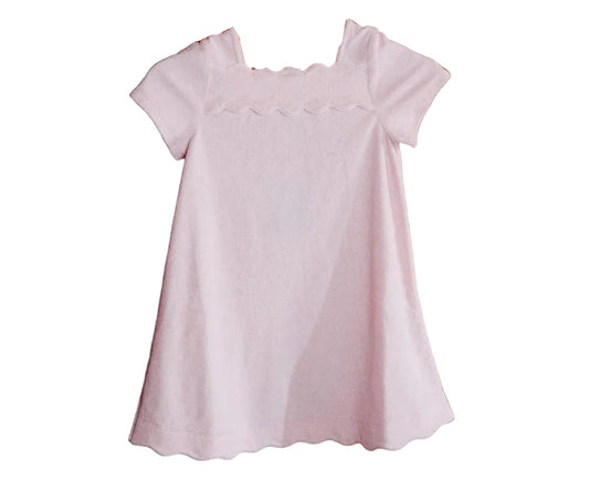 Weezie Girls Dress- White with Light Pink