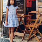 La Coqueta Light Blue Cherry Rita Girl Drop Waist Dress