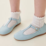 la coqueta Light Blue Leather Girl T-Bar Shoes