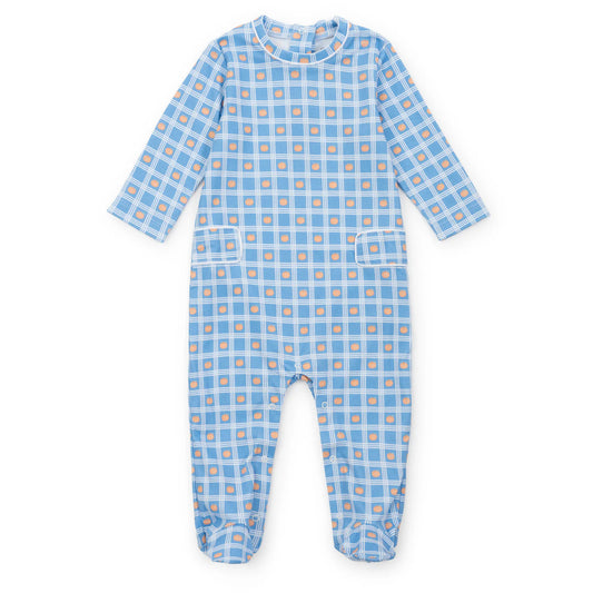 Lila and Hayes Preston Boys' Romper - Pumpkin Plaid