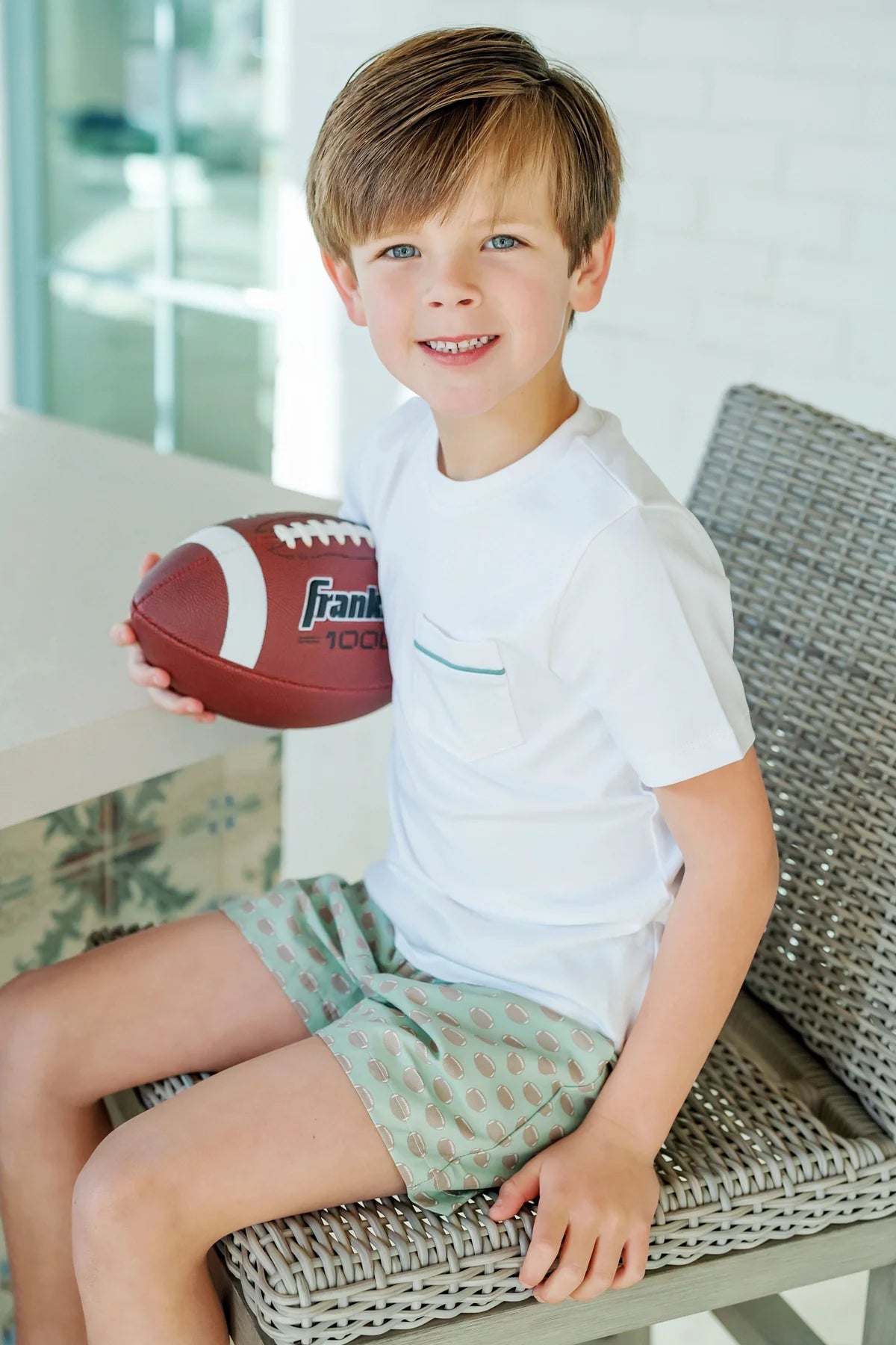 Lila and Hayes Hudson Boys' Short Set - Football