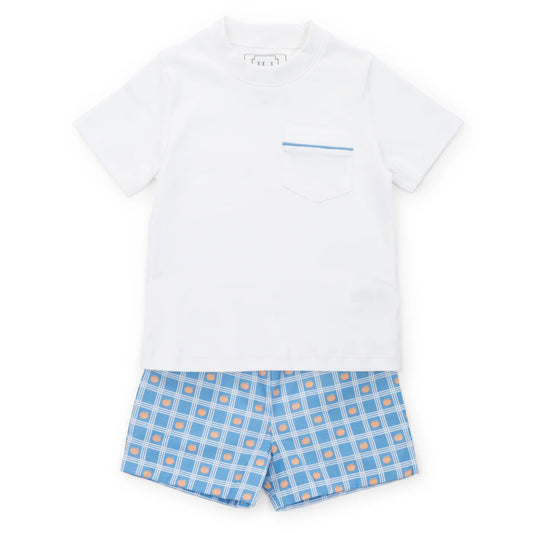 Lila and Hayes Hudson Boys' Short Set - Pumpkin Plaid