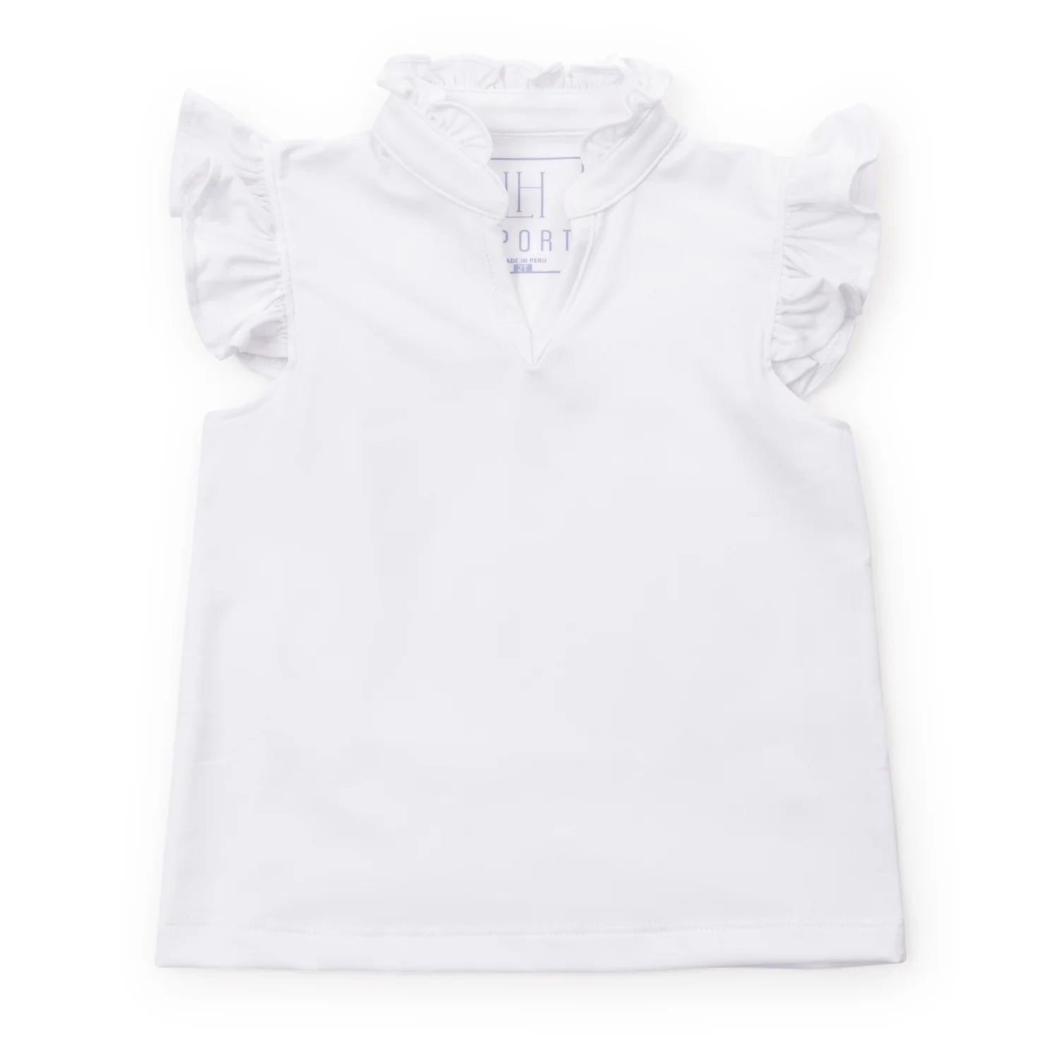 Lila and Hayes Ellie Girls' Sleeveless Performance Top- White