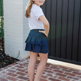Lila and Hayes Margot Tiered Performance Skirt- Navy