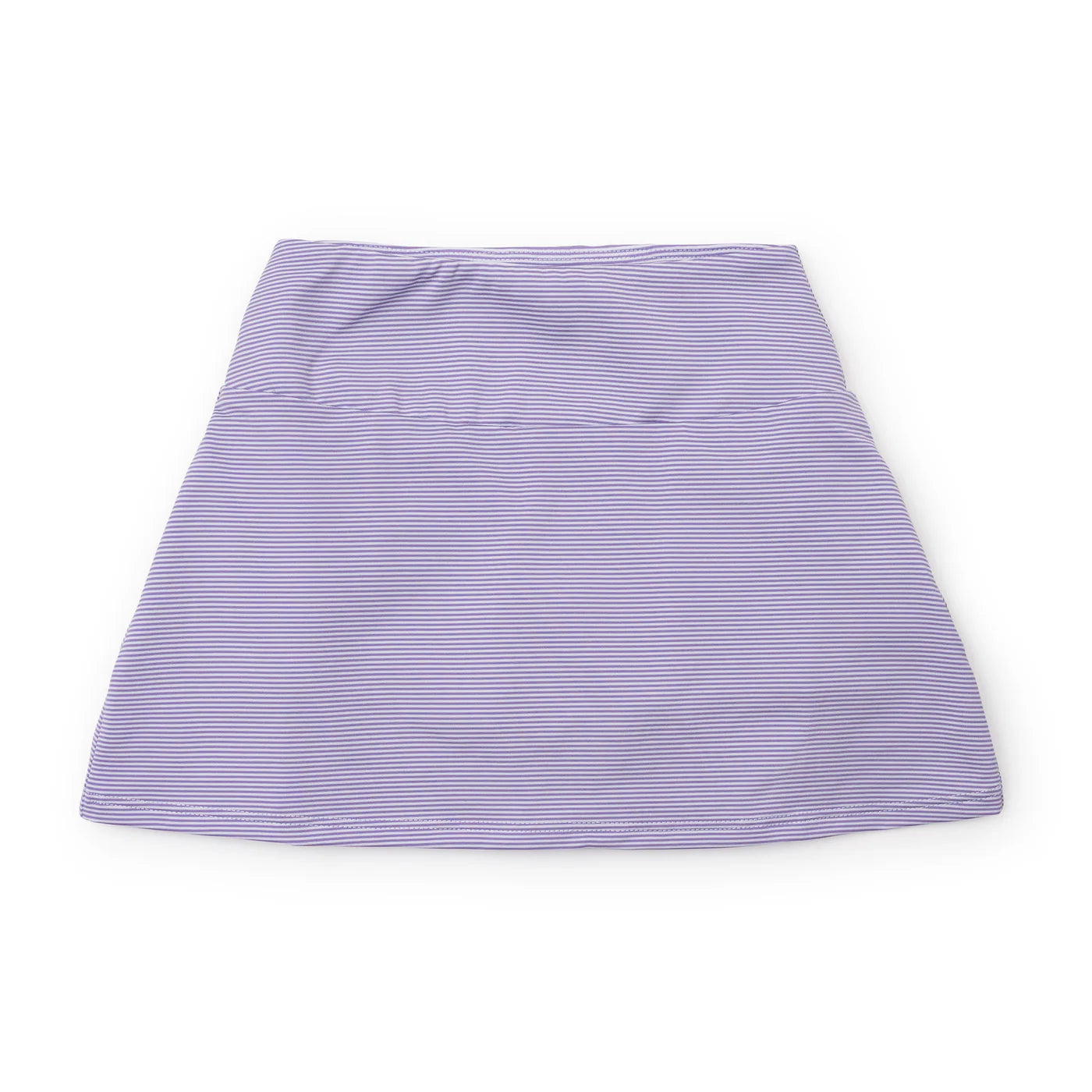 Lila and Hayes Margot Tiered Performance Skirt- Purple and White Stripes