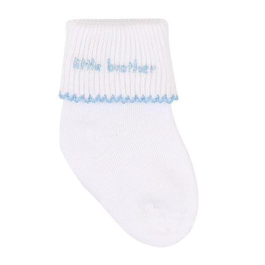 Magnolia Baby Little Brother Embroidered Socks