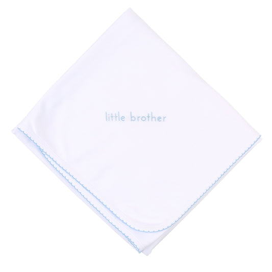 Magnolia Baby Little Brother Embroidered Receiving Blanket