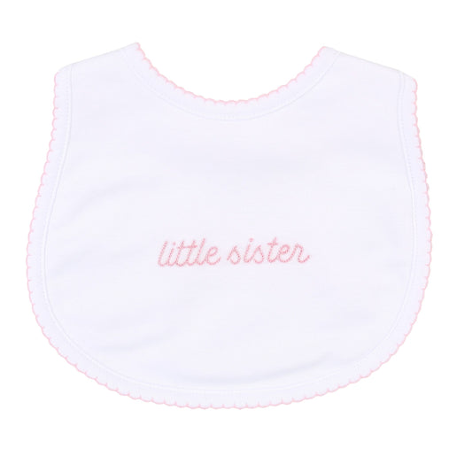 Magnolia Baby Little Sister Embroidered Bib