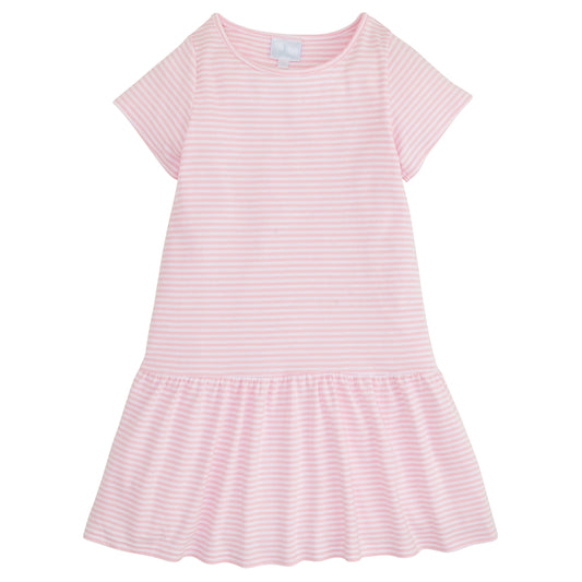 Little English Chanel T Shirt Dress- Light Pink Stripe