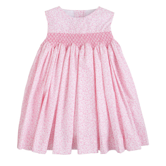 Little English Simply Smocked Dress- Pink Vinings