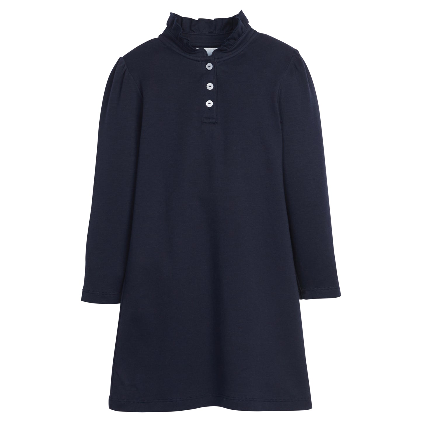 Little English Long Sleeve Hastings Polo Dress- Navy