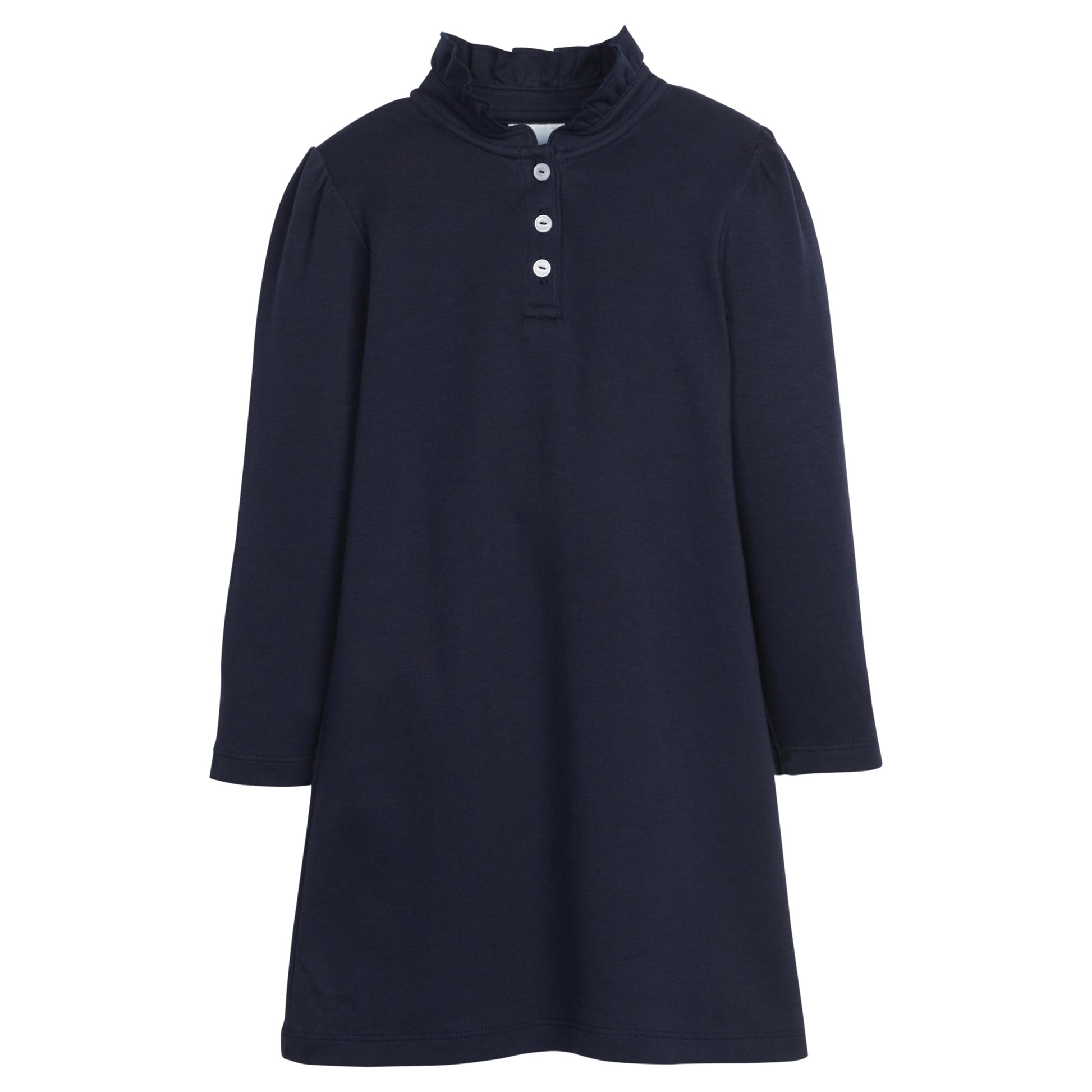 Little English Long Sleeve Hastings Polo Dress- Navy